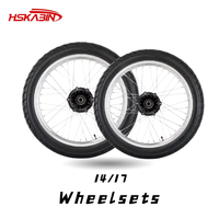 Roues et pneus à rayons chromés HSKABIN 14/17 pouces pour moto électrique Yozma Strike Shadow, ensemble supermotard de rue