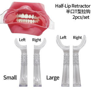 2 Pcs/Set Écarteur de lèvre à crochet demi-latéral dentaire Dispositif de soutien intra-oral Ouvre-bouche Écarteur de joue transparent gauche + droit - Product Image 3