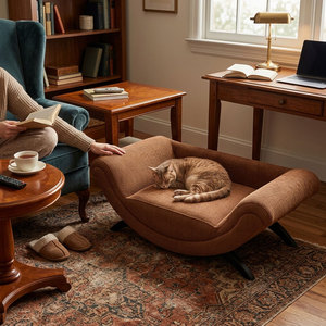 Cama de Terciopelo Premium para Mascotas, Sofá Elegante en Forma de Bote para Perros Pequeños y Gatos - Product Image 2