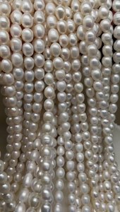 Bán buôn hầu hết các chi phí-hiệu quả 6 mét gần Vòng AA + nước ngọt Loose ngọc trai tự nhiên nuôi cấy vòng trắng làm bằng pha lê - Product Image 3