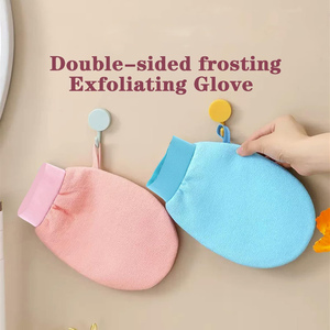 Customized Oval Bath <b>Scrub</b> Rayon Viscose Glove Mitt Peeling Turkish Silk Exfoliating <b>Body</b> - Product Image 4