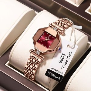 Relojes POEDAGAR 368 para Mujer, Reloj de Cuarzo de Lujo a la Moda, Resistente al Agua, de Acero Inoxidable, Reloj de Marca Superior, Relojes de Pulsera de Oro Rosa para Dama - Product Image 1