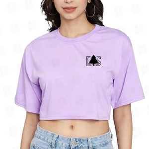 Camiseta Deportiva Holgada de Spandex Elástico para Mujer, Personalizada, con Hombros Caídos, Impresión Digital de Alta Calidad, Top Corto - Product Image 4