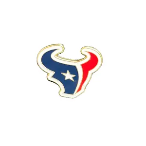 Broche personalizado de los Houston Texans, decoración de estilo de fútbol americano, Pin de Metal, decoración de ropa, en stock