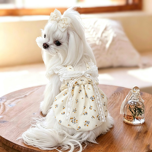 Vestido de Princesa para Perros Pequeños, Falda con Estampado Floral para <span class=keywords><strong>Chihuahua</strong></span>, Ropa Transpirable de Verano para Perros y Gatos, para <span class=keywords><strong>Chihuahua</strong></span> y Yorkie - Product Image 3