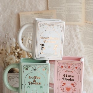 Mug en céramique 3D en forme de <span class=keywords><strong>livre</strong></span>, 400 ml, peint à la main, avec poignée ornée, cadeau original pour les amoureux des livres - Product Image 4