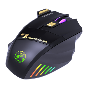 Ratón Inalámbrico Recargable para Juegos, Clic Silencioso, Receptor USB 2.4G, Retroiluminación RGB, 7 Botones, DPI Ajustable para Laptop y PC - Product Image 1