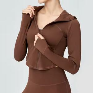 Camiseta Deportiva Ajustada de Manga Larga para Mujer, Camiseta Deportiva para Yoga con Orificios para los Pulgares, Chaqueta de Gimnasio - Product Image 1