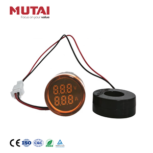 MUTAI Voltí<span class=keywords><strong>metro</strong></span> <span class=keywords><strong>Digital</strong></span> <span class=keywords><strong>Redondo</strong></span>/Cuadrado de 22mm 100A AC 50V - 500V con Pantalla LED e Indicador de Corriente y Voltaje - Product Image 3
