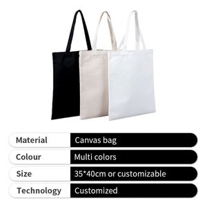 Sac fourre-tout classique en coton blanc uni, personnalisable, pour femme, idéal pour la promotion - Product Image 2