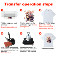 Hongcai 100 hojas A4 papel de sublimación térmica blanco alta tasa de transferencia Compatible con todas las impresoras de inyección de tinta para camisetas