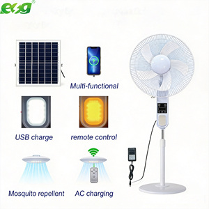 พัดลมตั้งพื้นพลังงานแสงอาทิตย์ ESG ขนาด 18 นิ้ว (11.1V 6Ah 15W) สำหรับตั้งแคมป์กลางแจ้ง พร้อมไฟ LED และช่องชาร์จโทรศัพท์มือถือ ขายส่ง - Product Image 6