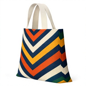 Custom Cartoon Printed Medium Folding Cotton Canvas Tote <b>Bag</b> with Top Handle Custom Printed Overall Design Shopping <b>bag</b> - Product Image 4