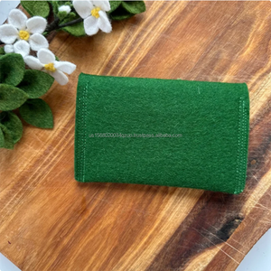Hot Selling Colorful Button Closure Felt Coin Purse Candy Pattern Felt <b>Pouch</b> - Product Image 6