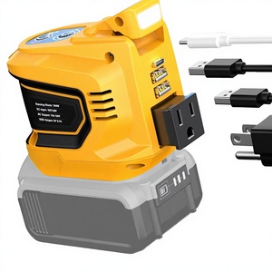 Inversor de Corriente Portátil de 200W para Batería de 20V DC, 20V AC, 110V, 1 Salida AC, 2 USB Tipo-C, Luz LED, Emergencia al Aire Libre - Product Image 1