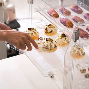 Vitrine de <span class=keywords><strong>boulangerie</strong></span> transparente personnalisée Vitrine de pâtisserie acrylique de comptoir commercial à 3 couches - Product Image 5