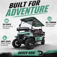 Voiturette de golf UCB-14 6 places pour terrains de golf, zones panoramiques, parcs et projets touristiques