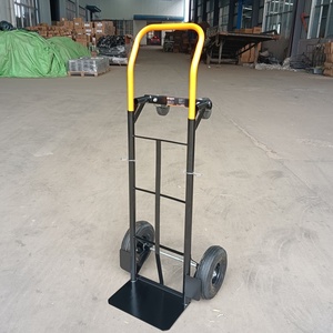 Chariot à main pliable en métal, chariot robuste de 200 kg, roues en caoutchouc solide, outils de transport, utilisation en entrepôt, chariots de courses - Product Image 4