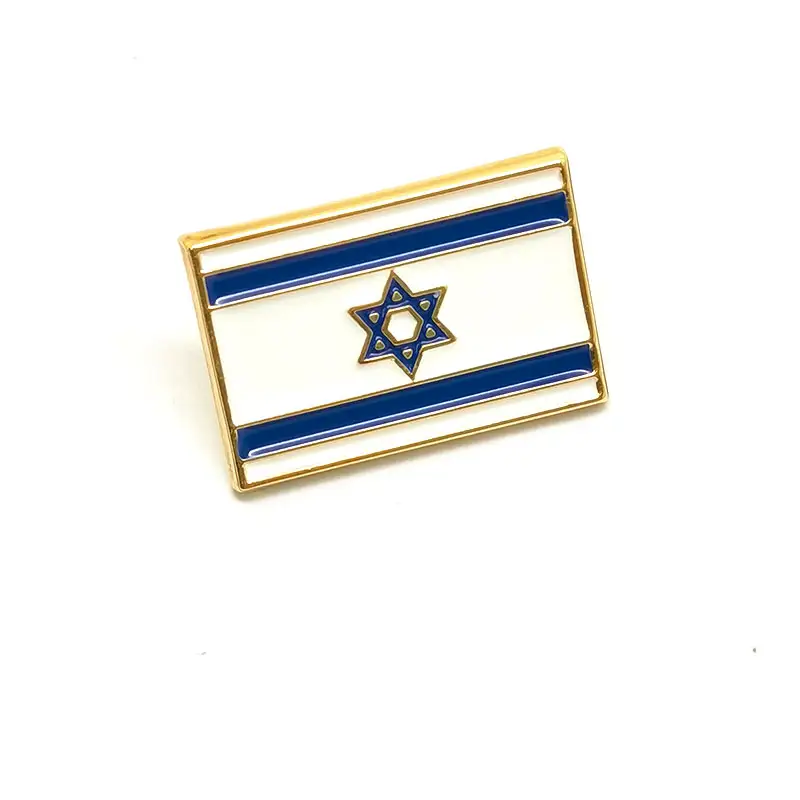 Quốc gia cờ pin hộp vượt qua Trung Đông Hoa Kỳ cờ bản đồ đôi Huy hiệu quốc gia Israel cờ men ve áo Pin cho phù hợp với