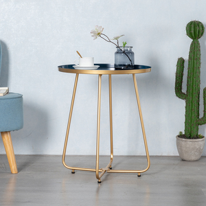 Bàn Tròn Nhỏ Bằng Kim Loại Không Thấm Nước, Accent Bàn Cà Phê Trong Nhà & Ngoài Trời Với Đế <span class=keywords><strong>X</strong></span>, Bàn Sofa Ăn Nhẹ Cho Phòng Khách - Product Image 4
