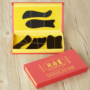 Planche gua sha naturelle corne de buffle noir grattage corne de bœuf ensemble de planche de grattage outil de Massage grattoir masseur de visage <span class=keywords><strong>Acupuncture</strong></span> Gua - Product Image 4
