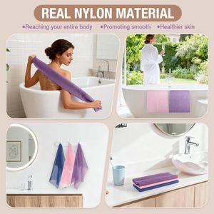 New Long African <b>Shower</b> Bath <b>Sponge</b> Nylon Body Scrubber Exfoliating Nylon Real African Net <b>Sponge</b> - Product Image 5
