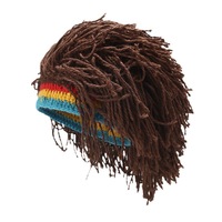 2025 nuevo estilo moda gran oferta hecho a mano sombrero jamaicano con rastas Navidad Halloween gorras para Cosplay