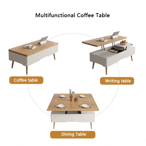 Bàn cà phê nâng hạ bằng gỗ đa năng, bàn ăn nâng mặt bàn, bàn cà phê gấp gọn cho phòng khách - Product Image 6