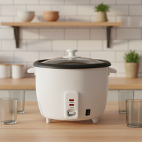 Penanak Nasi Mini Elektrik Berkualitas Tinggi 1.1-2L Stainless Steel, Fitur Auto Keep Warm & Auto Cook, Portable, Dilengkapi Gelas Takar & Pengaduk