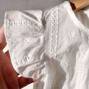 Magliette in Cotone Bianco con Fiori per Bambine, T-shirt Estiva Casual per Uso Quotidiano - Product Image 4