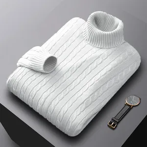 Herbst Neuheit: Herren Rollkragenpullover mit Jacquardmuster, Einfarbiger Strickpullover, Lässig und Wärmend, Hochelastisch und Vielseitig, Herren-Sweatwear - Product Image 4