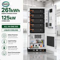Système solaire commercial hybride hors réseau et sur réseau 261 kWh, armoire de stockage à grille 832 V BESS 125 kW, refroidissement liquide LiFePO4