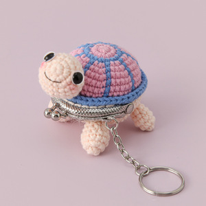 Porte-monnaie écologique en forme de petit feuille de dessin animé fini, porte-clés tricoté, sac à dos en laine <span class=keywords><strong>crochet</strong></span>ée, pendentif pour couple, meilleur ami - Product Image 4