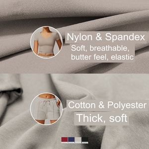 بيع بالجملة مخصص 0em Activewear مجموعة ملابس رياضية للنساء طقم سويتشيرت نسائي بأكمام قصيرة قطعتين - Product Image 2