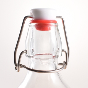 Bouteille d'eau en verre à boire souple transparente avec couvercle à pince 750ml Style spécial récipient à boisson à dessus oscillant hermétique - Product Image 5