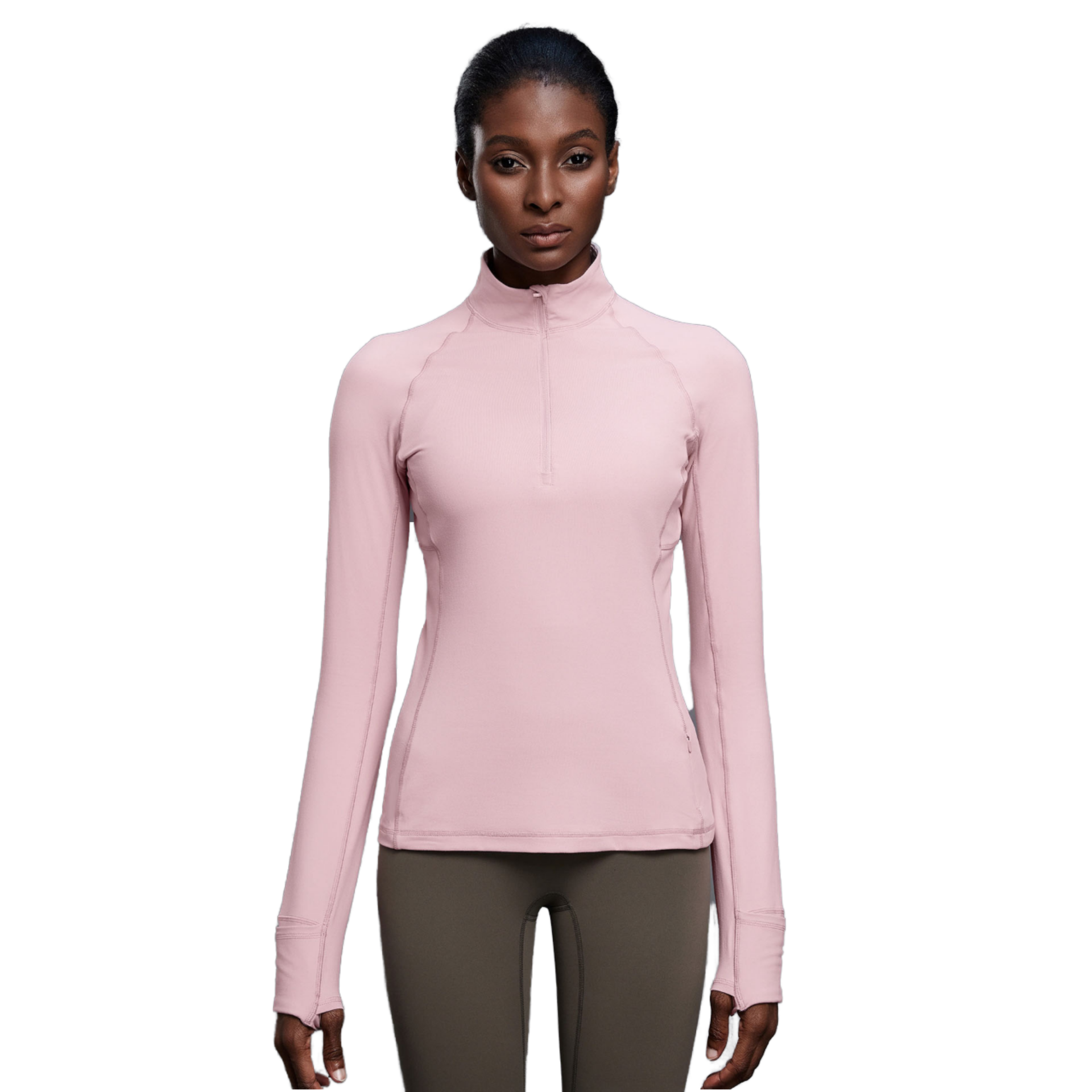 Wholesale Quick Dry Spandex/Nylon Breathable Half Zip Front Logo Gym Loose Fit Sport Jacket Long Sleeve Running Yoga Top Women