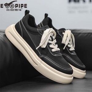 Empire Pipe Men's Chunky Sneakers Round Toe Lace-up <b>Height</b> <b>Increasing</b> Platform <b>Shoes</b> Autumn Mesh Lining Rubber Outsole - Product Image 1