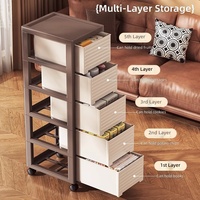 Meuble de rangement multi-niveaux sur pied pour salon, armoire de rangement sous table, moderne et minimaliste, en plastique, pour chambre à coucher
