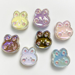 ลูกปัดกระต่ายน้อยเคลือบ UV สีสันสดใส คุณภาพสูง แบบใส สำหรับงาน DIY ทำสายคล้องโทรศัพท์ ที่รัดผม และเครื่องประดับ - Product Image 2