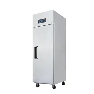 Hot selling Single door hidden handle frost free upright commercial reach in refrigerator for hotel restaurant kitchen