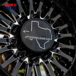 Jantes forgées tout-terrain noires et fraîchies avec enjoliveurs personnalisés pour camion Ram 2500, charge lourde, 26x12J 26x14J 6×139.7, jantes de rechange - Product Image 2