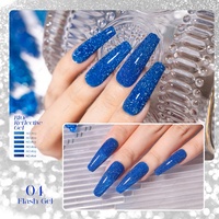 JTING 6 couleurs Gel Polish Bleu Flash Réfléchissant Collection de Gels Scintillants Super Brillants Gel Flash Fournisseur Professionnel de Produits pour Ongles