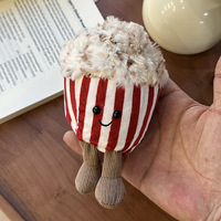 Pendentif en peluche mignon en forme de pop-corn de dessin animé, sac à suspendre, cadeau d'anniversaire pour enfants de 8 à 13 ans, en coton PP, unisexe