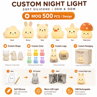 Waker, fabricant depuis plus de 20 ans, lumière de nuit en silicone souple sans BPA, personnalisable, pour Noël, rechargeable, décoration de fête, ensemble cadeau