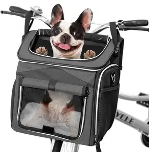 Pieghevole espandibile Soft-Side Pet Dog Carrier Travel Bike Basket Safe zaino bicicletta Pet Carrier