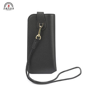 Étui à lunettes élégant en cuir véritable, portable, avec cordon de suspension, multifonctionnel, étui de rangement pour lunettes, manchons - Product Image 3