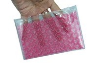 Pochette rose en PVC rembourrée antichoc avec fermeture éclair coulissante pour rouge à lèvres, parfum, bijoux, pierres précieuses, boucles d'oreilles