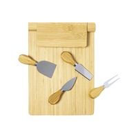 Plateau de service pliable en acier inoxydable écologique, créatif et magnétique, avec planche à charcuterie en bois et plateau à fromage en bambou