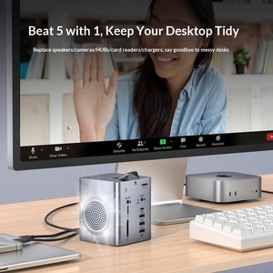 Nueva Estación de Acoplamiento Tipo C Super Patentada para Escritorio con Cámara de <span class=keywords><strong>200W</strong></span>, Doble Canal para Altavoz, 10 Puertos USB 3.0 con Altavoz - Product Image 3