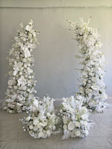 Arche de mariage blanche en vrac MTY, toile de fond commerciale en tissu de soie écologique de haute qualité pour événements de mariage de grande envergure (7-8 pieds) - Product Image 2